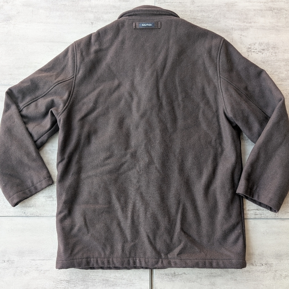 Nautica Men's Grey Wool Blend Lined Heavy Casual Everyday Jacket Coat Size XL - Picture 6 of 11